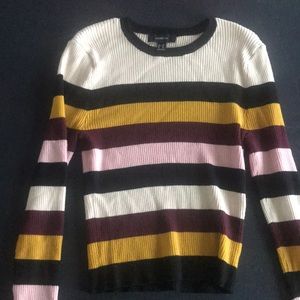 forever 21 striped fitted sweater